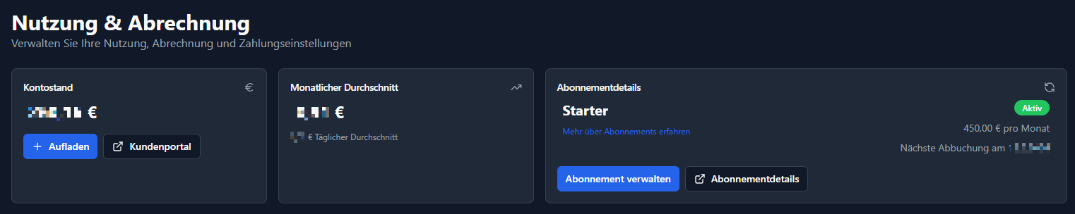 Abonnementbereich