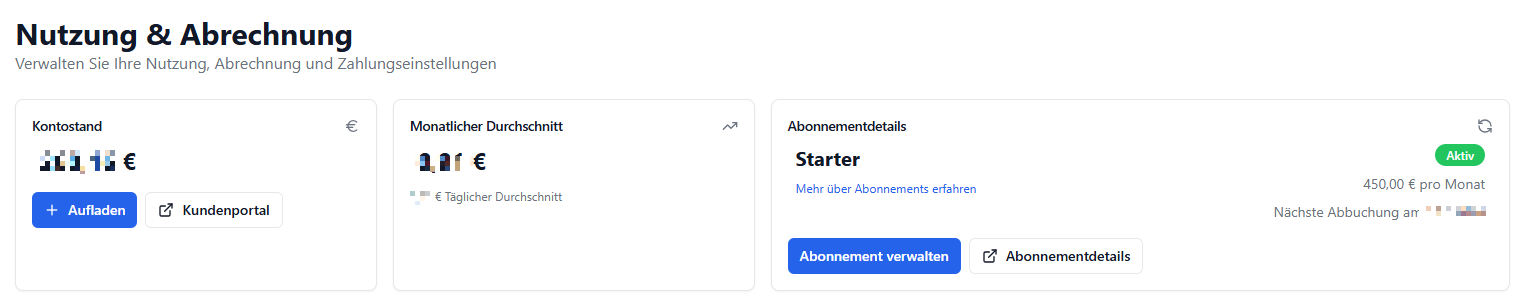 Abonnementbereich
