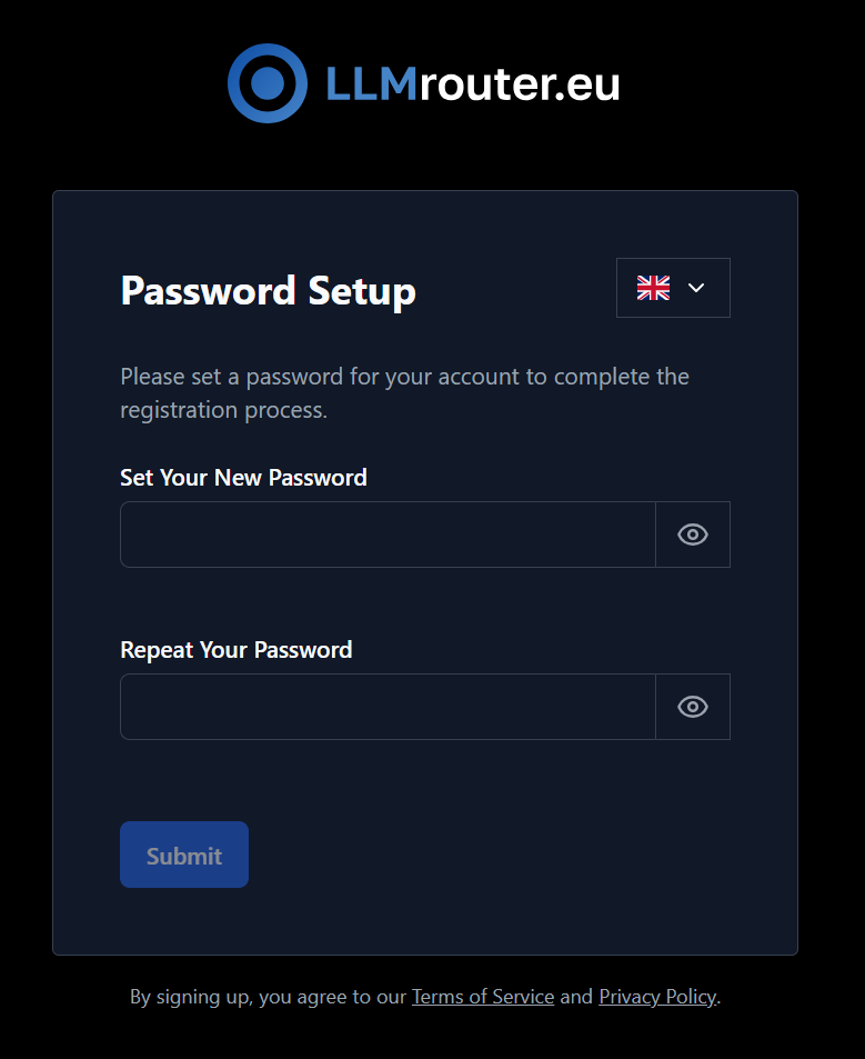 Confirmation password form