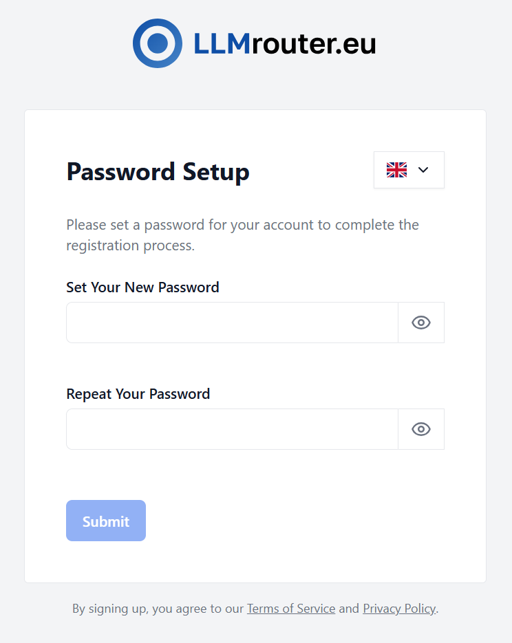 Confirmation password form